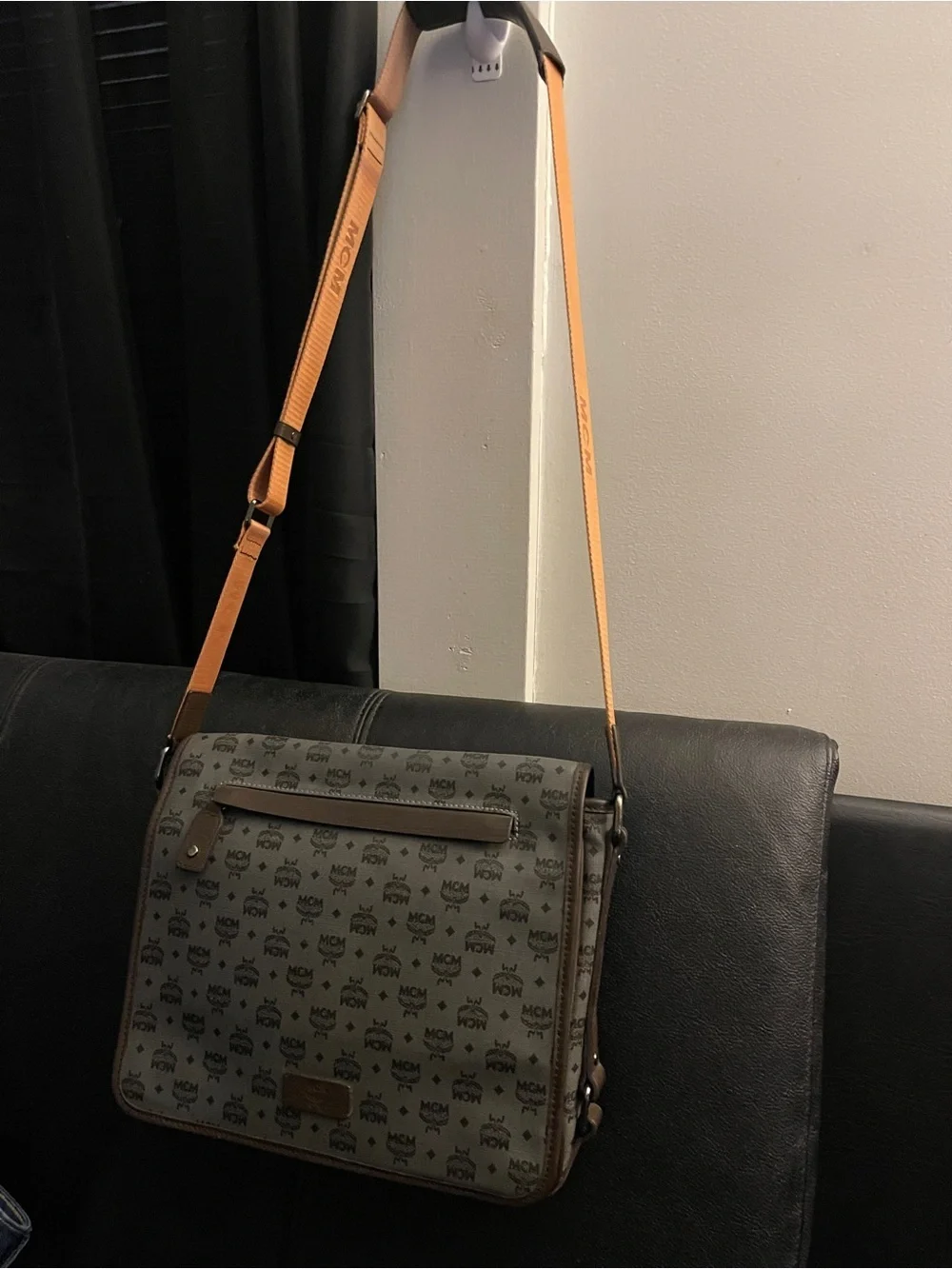 Authentic MCM Visetos Medium Messenger Bag laptop carrier